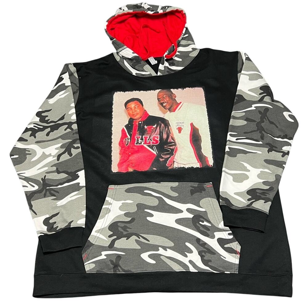 RARE MJ x ALI Jordan GOATS in Chicago Bulls Gear Streetwear Camo SIZE XL NEW